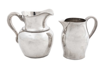 (2) American Silver Pitchers